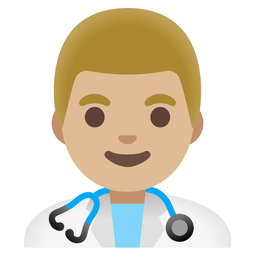 Google design of the man health worker: medium-light skin tone emoji verson:Noto Color Emoji 15.0