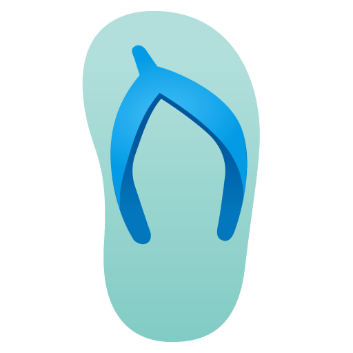 Google design of the thong sandal emoji verson:Noto Color Emoji 15.0