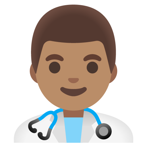 Google design of the man health worker: medium skin tone emoji verson:Noto Color Emoji 15.0