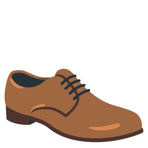 Google design of the man’s shoe emoji verson:Noto Color Emoji 15.0