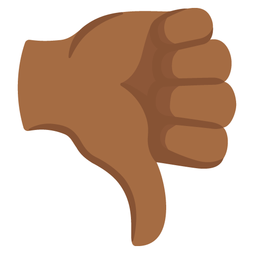 Google design of the thumbs down: medium-dark skin tone emoji verson:Noto Color Emoji 15.0