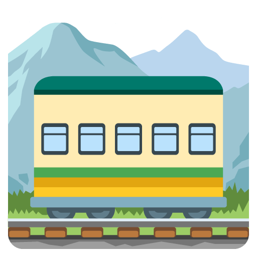 Google design of the mountain railway emoji verson:Noto Color Emoji 15.0