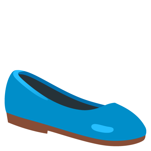 Google design of the flat shoe emoji verson:Noto Color Emoji 15.0