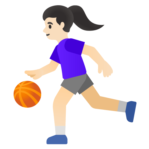 Google design of the woman bouncing ball: light skin tone emoji verson:Noto Color Emoji 15.0