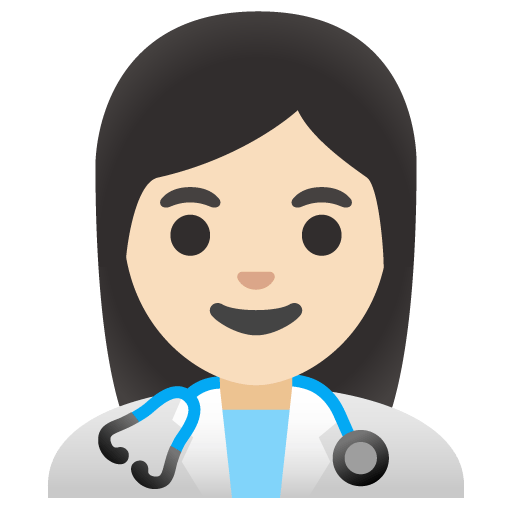 Google design of the woman health worker: light skin tone emoji verson:Noto Color Emoji 15.0