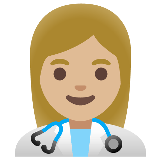 Google design of the woman health worker: medium-light skin tone emoji verson:Noto Color Emoji 15.0