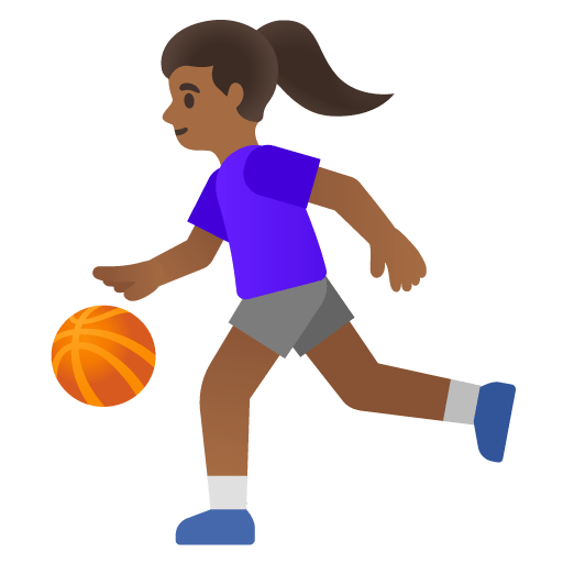 Google design of the woman bouncing ball: medium-dark skin tone emoji verson:Noto Color Emoji 15.0