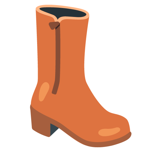 Google design of the woman’s boot emoji verson:Noto Color Emoji 15.0