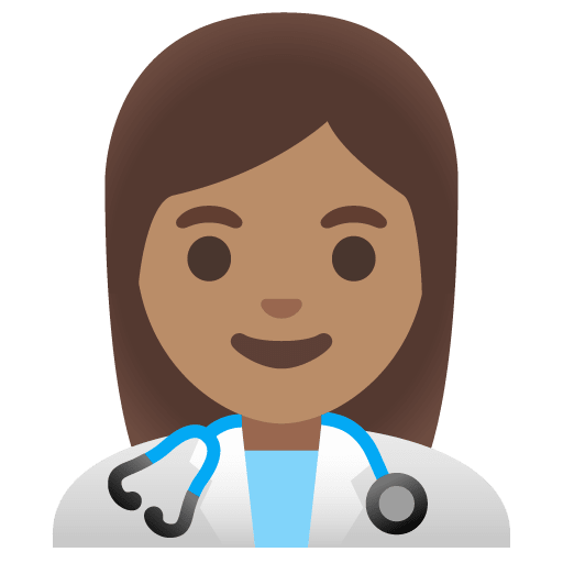 Google design of the woman health worker: medium skin tone emoji verson:Noto Color Emoji 15.0