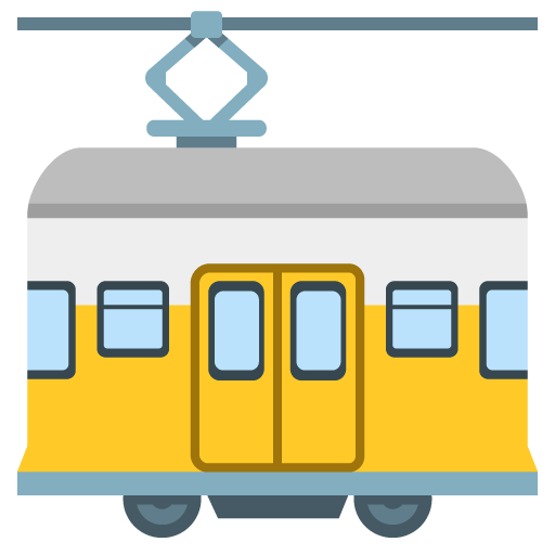 Google design of the tram car emoji verson:Noto Color Emoji 15.0