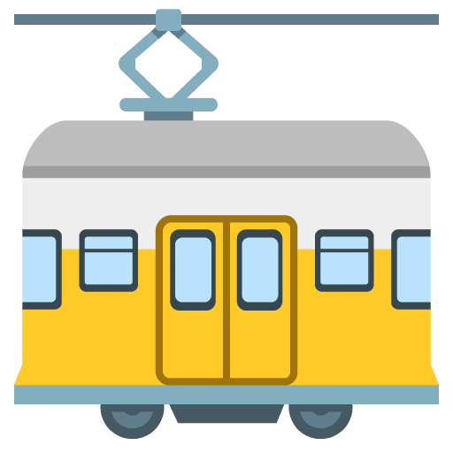 Google design of the tram car emoji verson:Noto Color Emoji 15.0