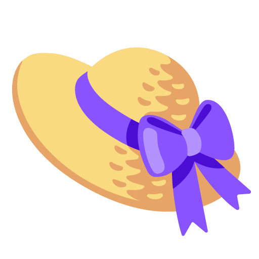 Google design of the woman’s hat emoji verson:Noto Color Emoji 15.0