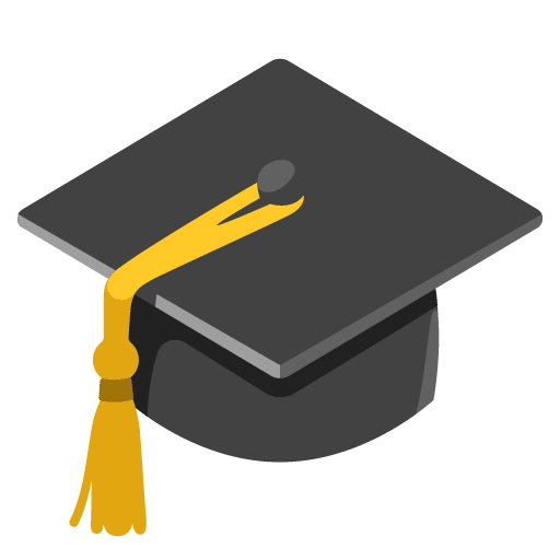 Google design of the graduation cap emoji verson:Noto Color Emoji 15.0