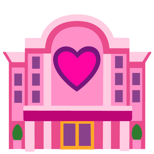 Google design of the love hotel emoji verson:Noto Color Emoji 15.0
