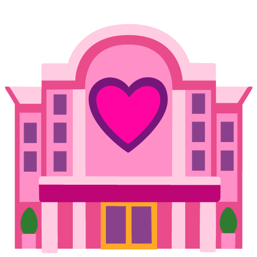 Google design of the love hotel emoji verson:Noto Color Emoji 15.0
