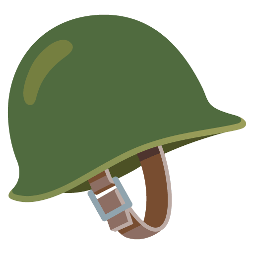 Google design of the military helmet emoji verson:Noto Color Emoji 15.0