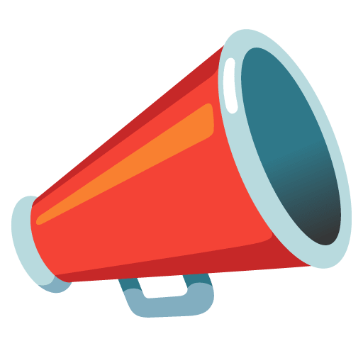 Google design of the megaphone emoji verson:Noto Color Emoji 15.0