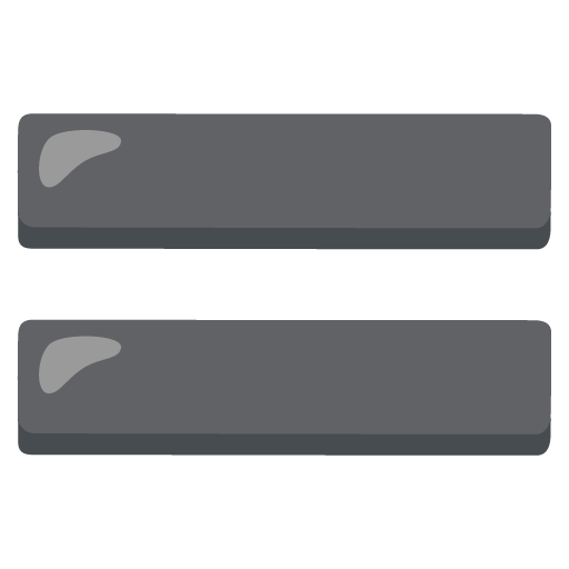 Google design of the heavy equals sign emoji verson:Noto Color Emoji 15.0