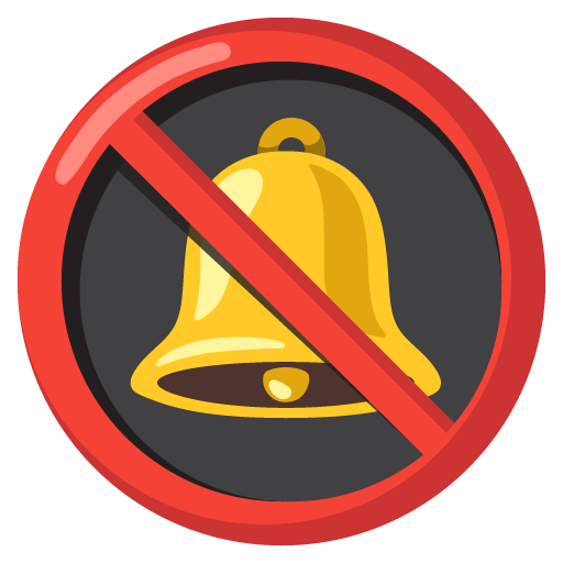 Google design of the bell with slash emoji verson:Noto Color Emoji 15.0