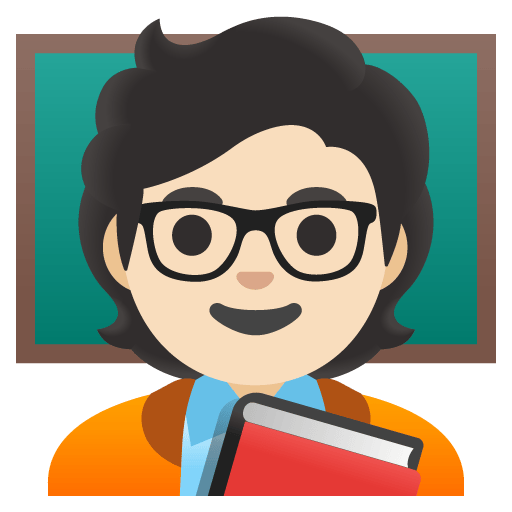 Google design of the teacher: light skin tone emoji verson:Noto Color Emoji 15.0