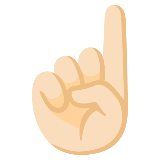 Google design of the index pointing up: light skin tone emoji verson:Noto Color Emoji 15.0