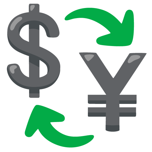 Google design of the currency exchange emoji verson:Noto Color Emoji 15.0