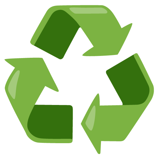 Google design of the recycling symbol emoji verson:Noto Color Emoji 15.0