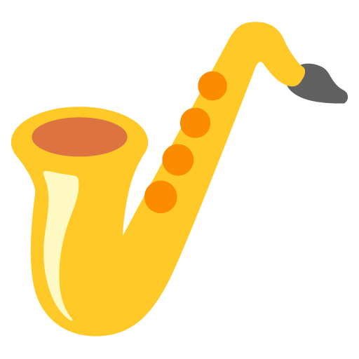 Google design of the saxophone emoji verson:Noto Color Emoji 15.0