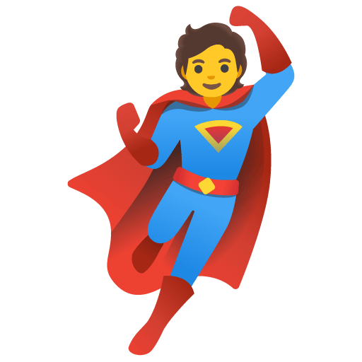 Google design of the superhero emoji verson:Noto Color Emoji 15.0