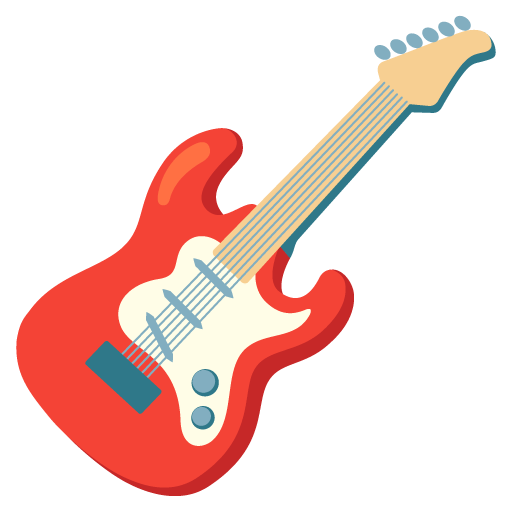 Google design of the guitar emoji verson:Noto Color Emoji 15.0