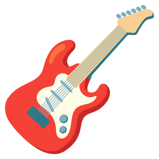 Google design of the guitar emoji verson:Noto Color Emoji 15.0