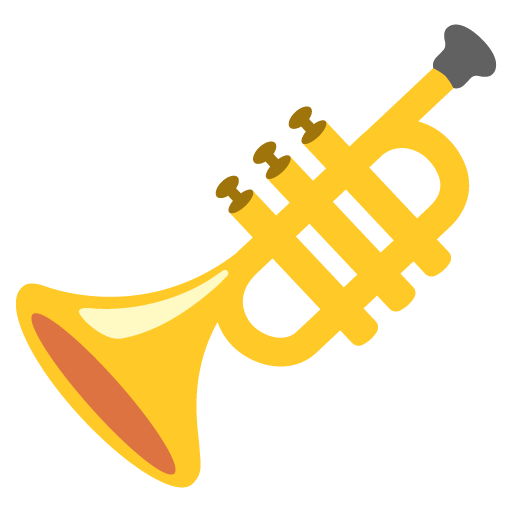 Google design of the trumpet emoji verson:Noto Color Emoji 15.0