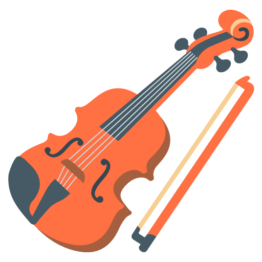 Google design of the violin emoji verson:Noto Color Emoji 15.0