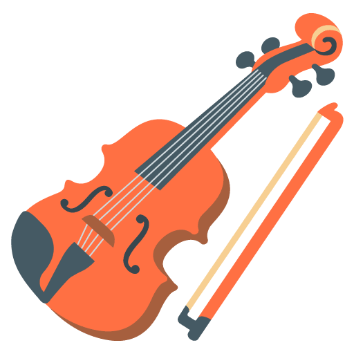 Google design of the violin emoji verson:Noto Color Emoji 15.0
