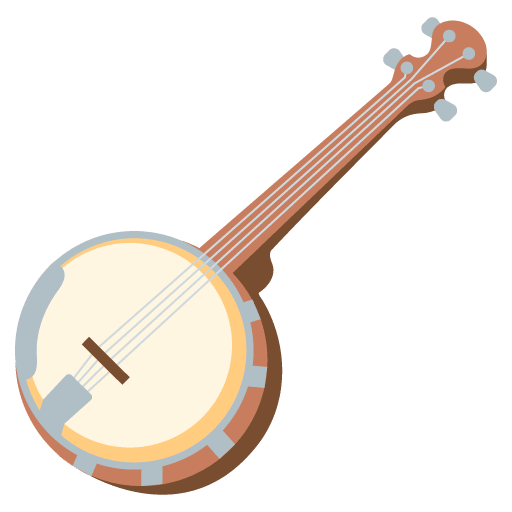 Google design of the banjo emoji verson:Noto Color Emoji 15.0