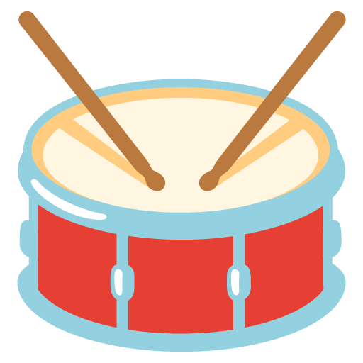 Google design of the drum emoji verson:Noto Color Emoji 15.0