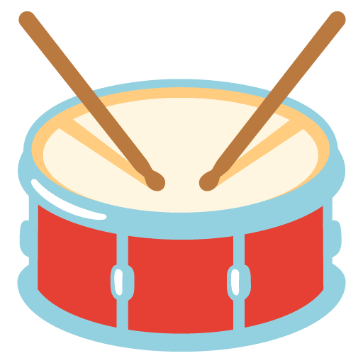 Google design of the drum emoji verson:Noto Color Emoji 15.0