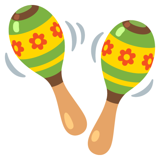 Google design of the maracas emoji verson:Noto Color Emoji 15.0