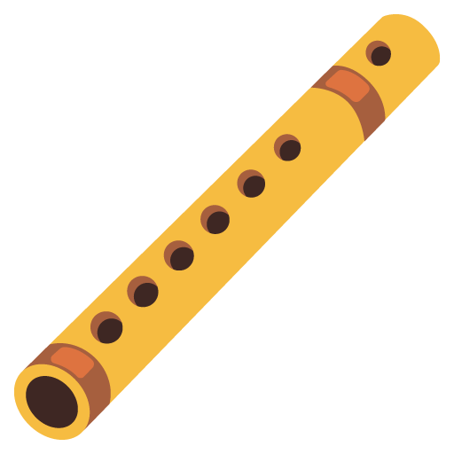Google design of the flute emoji verson:Noto Color Emoji 15.0