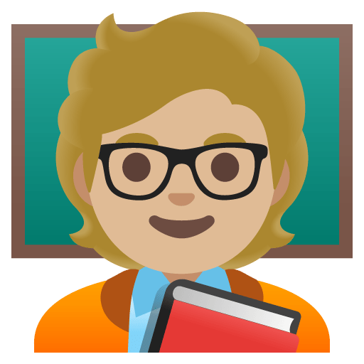 Google design of the teacher: medium-light skin tone emoji verson:Noto Color Emoji 15.0