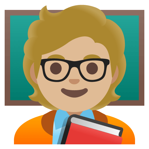 Google design of the teacher: medium-light skin tone emoji verson:Noto Color Emoji 15.0