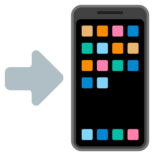 Google design of the mobile phone with arrow emoji verson:Noto Color Emoji 15.0
