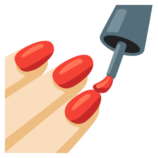 Google design of the nail polish: light skin tone emoji verson:Noto Color Emoji 15.0