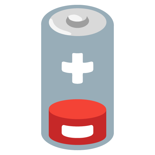 Google design of the low battery emoji verson:Noto Color Emoji 15.0