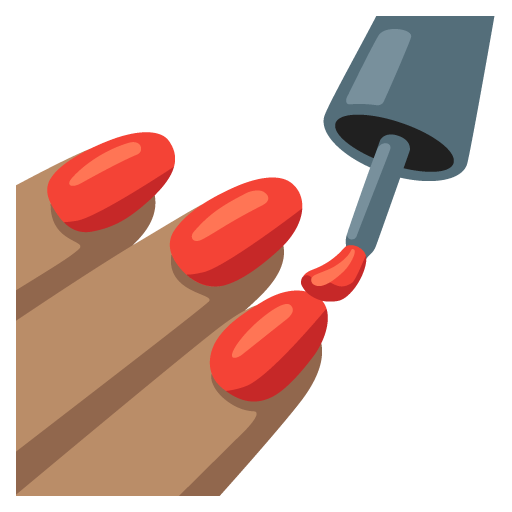 Google design of the nail polish: medium skin tone emoji verson:Noto Color Emoji 15.0