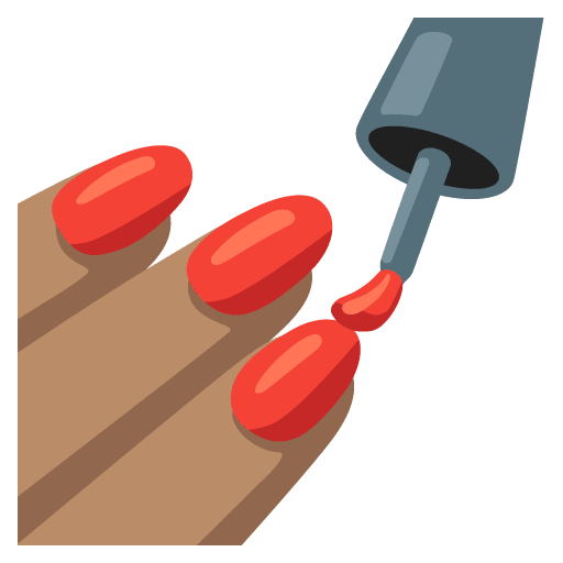 Google design of the nail polish: medium skin tone emoji verson:Noto Color Emoji 15.0