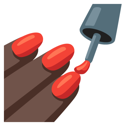 Google design of the nail polish: dark skin tone emoji verson:Noto Color Emoji 15.0