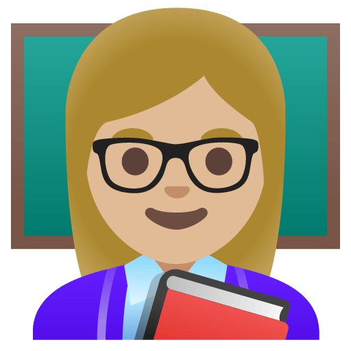Google design of the woman teacher: medium-light skin tone emoji verson:Noto Color Emoji 15.0
