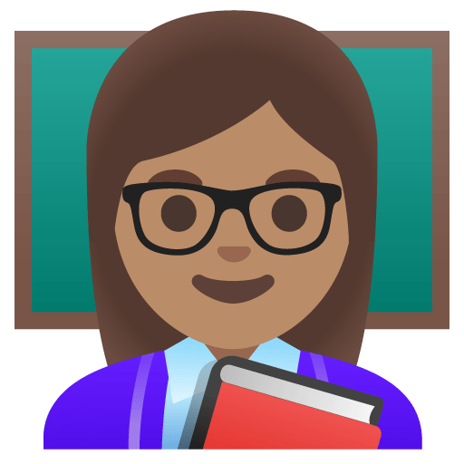 Google design of the woman teacher: medium skin tone emoji verson:Noto Color Emoji 15.0