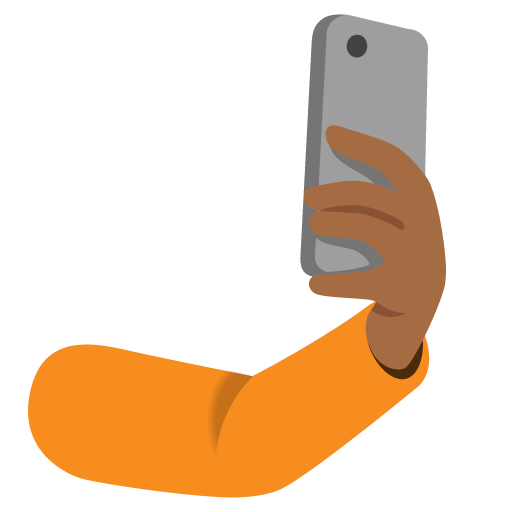 Google design of the selfie: medium-dark skin tone emoji verson:Noto Color Emoji 15.0